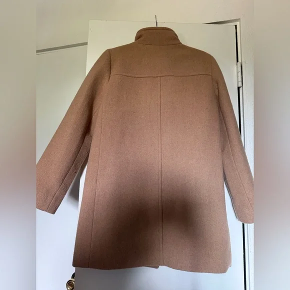 J. Crew Camel Wool-Blend Pea Coat with Stand Collar - Picture 2 of 4